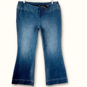 Express 70s Flare Pull On Stretch Blue Jeans Mid Rise Women Size 18/20 XL New